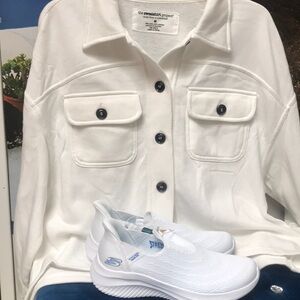 Skechers white sneaker combo